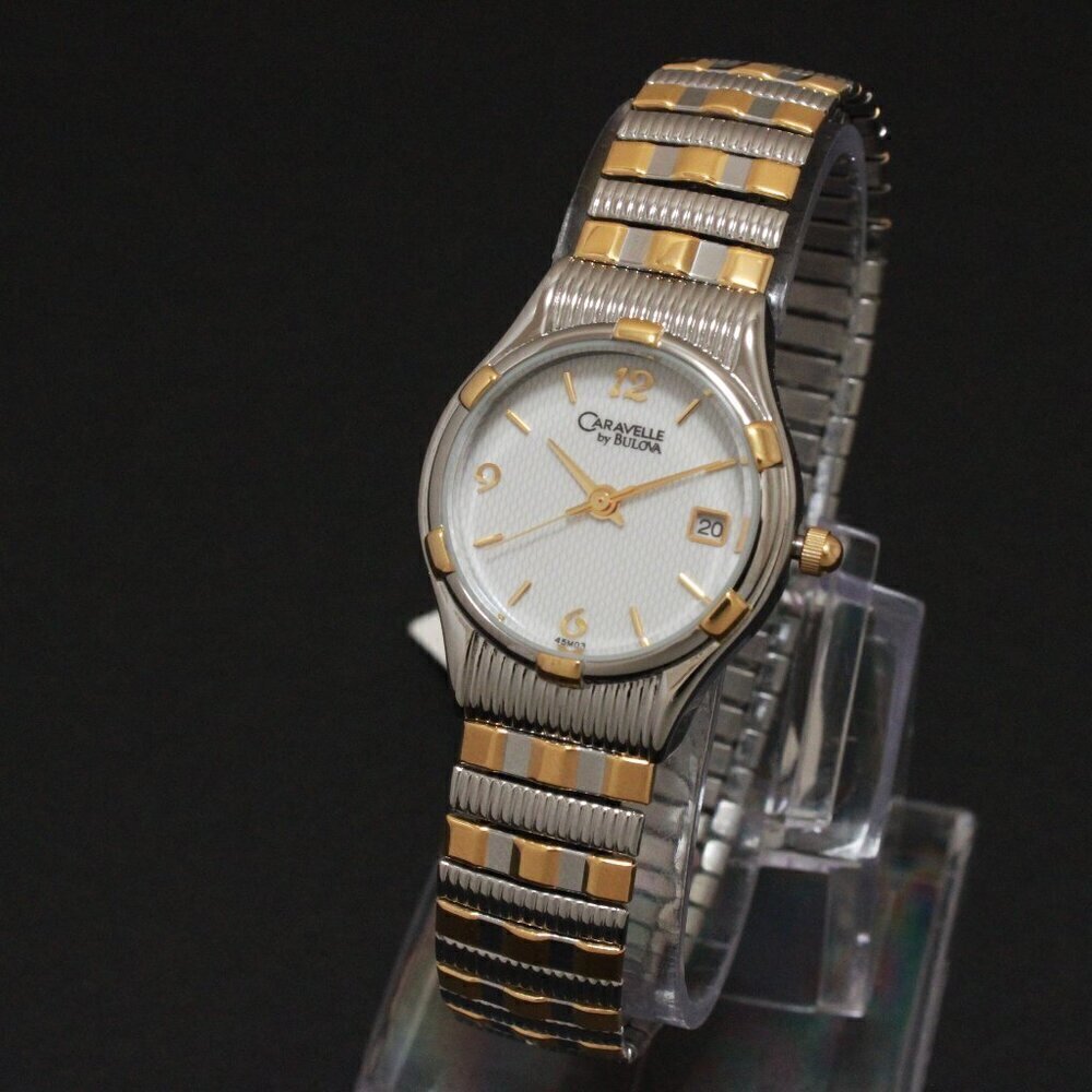 Caravelle Ladies Classic Design Watch By Bulova Two Tone Expansion Bracelet 23mm - Picture 4 of 13